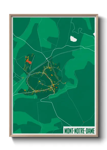 Une affiche de carte sur Mont-Notre-Dame