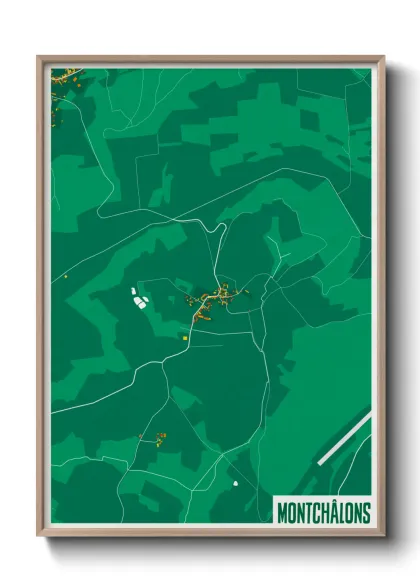 Une affiche de carte sur Montchâlons