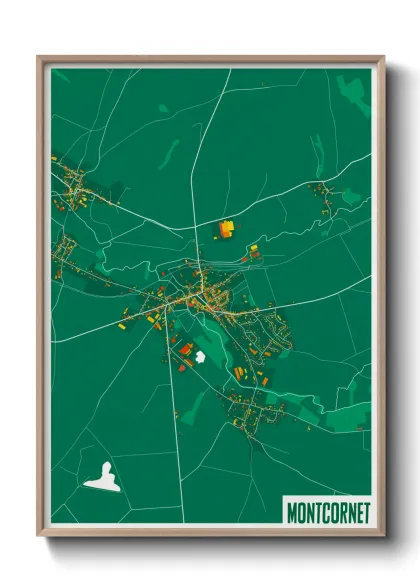 Une affiche de carte sur Montcornet