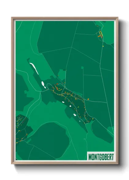 Une affiche de carte sur Montgobert