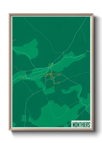 Une affiche de carte sur Monthiers