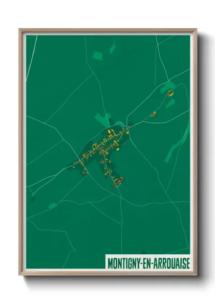 Une affiche de carte sur Montigny-en-Arrouaise