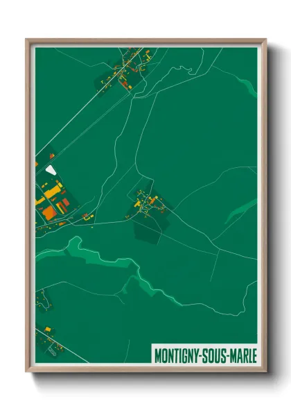 Une affiche de carte sur Montigny-sous-Marle