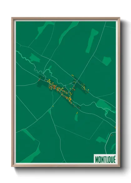 Une affiche de carte sur Montloué