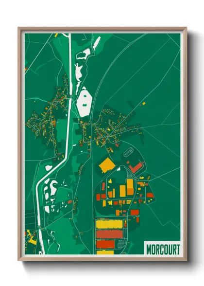 Une affiche de carte sur Morcourt