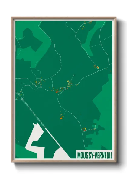 Une affiche de carte sur Moussy-Verneuil