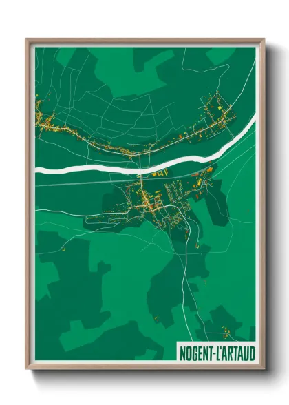 Une affiche de carte sur Nogent-l'Artaud