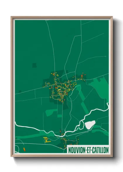 Une affiche de carte sur Nouvion-et-Catillon