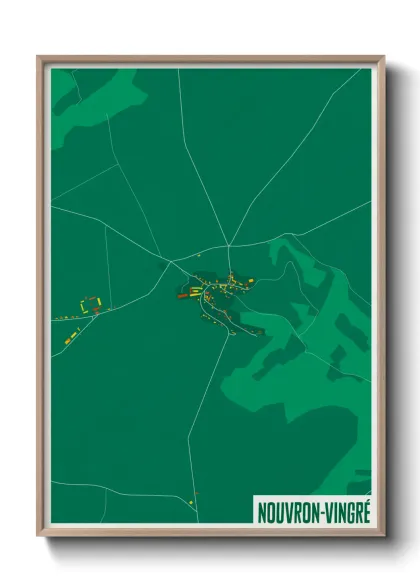 Une affiche de carte sur Nouvron-Vingré