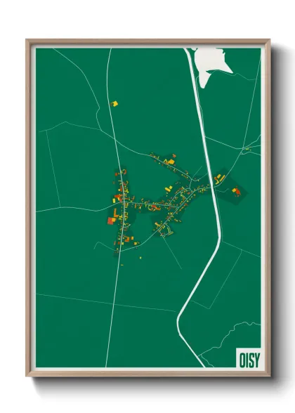 Une affiche de carte sur Oisy