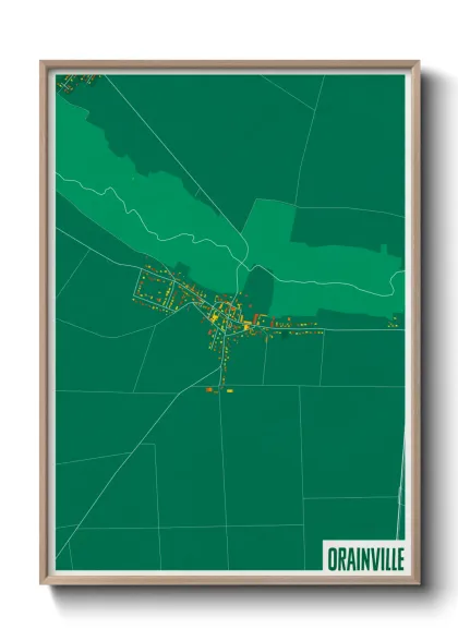 Une affiche de carte sur Orainville