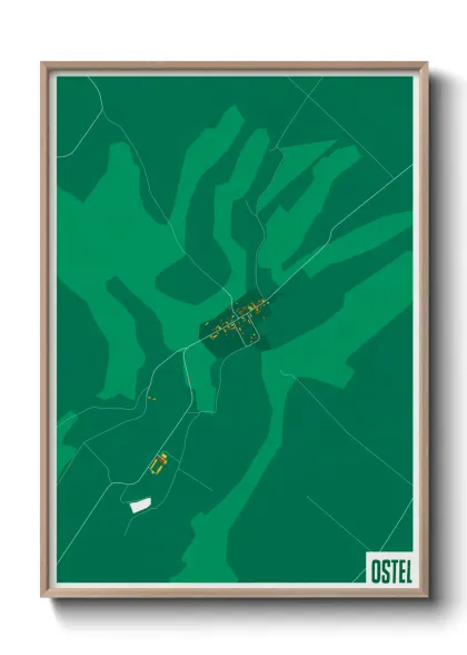 Une affiche de carte sur Ostel