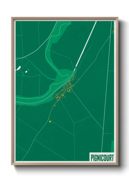 Une affiche de carte sur Pignicourt