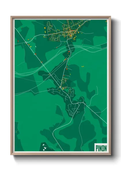 Une affiche de carte sur Pinon