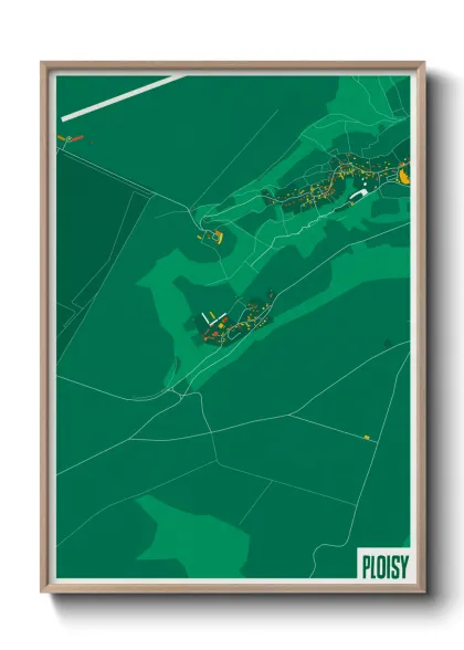 Une affiche de carte sur Ploisy