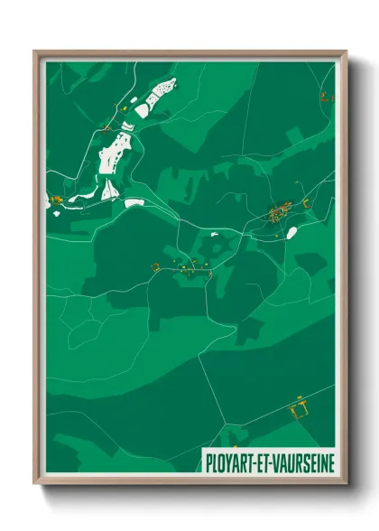 Une affiche de carte sur Ployart-et-Vaurseine