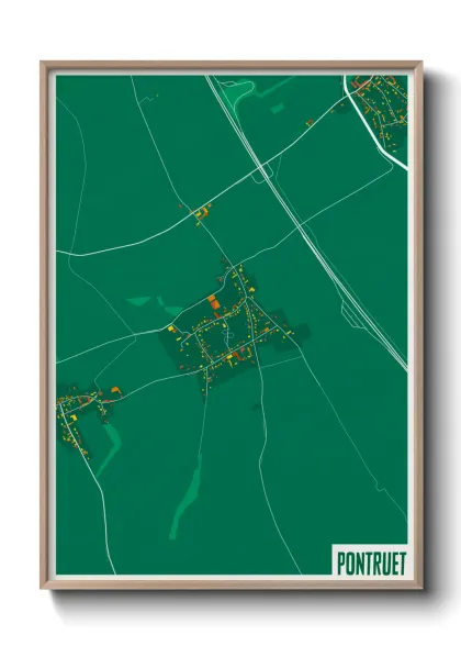 Une affiche de carte sur Pontruet