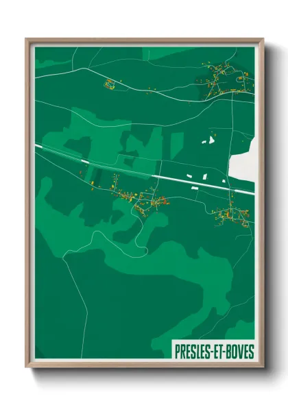 Une affiche de carte sur Presles-et-Boves