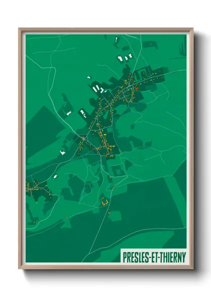 Une affiche de carte sur Presles-et-Thierny
