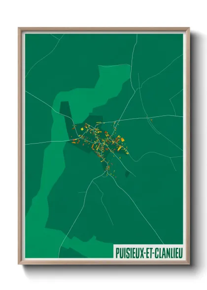 Une affiche de carte sur Puisieux-et-Clanlieu