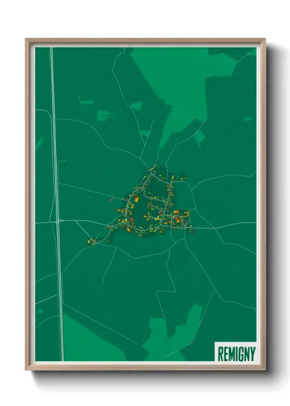 Une affiche de carte sur Remigny
