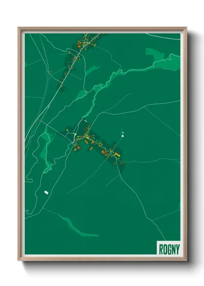 Une affiche de carte sur Rogny