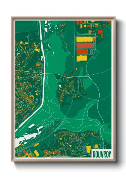 Une affiche de carte sur Rouvroy