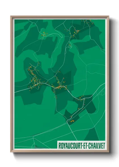 Une affiche de carte sur Royaucourt-et-Chailvet
