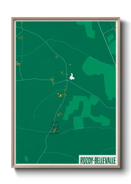 Une affiche de carte sur Rozoy-Bellevalle