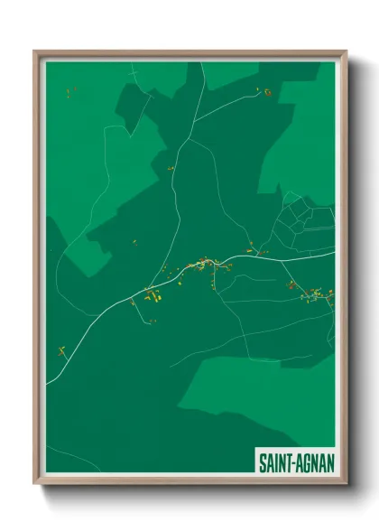 Une affiche de carte sur Saint-Agnan