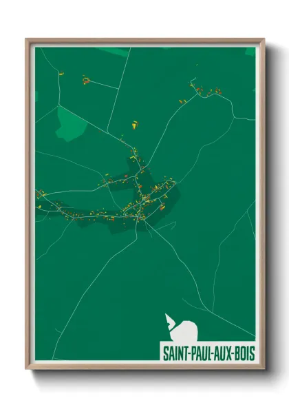 Une affiche de carte sur Saint-Paul-aux-Bois