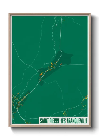 Une affiche de carte sur Saint-Pierre-lès-Franqueville