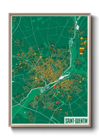 Une affiche de carte sur Saint-Quentin