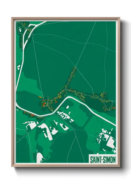 Une affiche de carte sur Saint-Simon