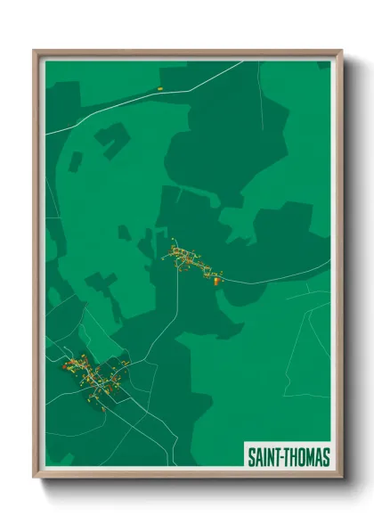 Une affiche de carte sur Saint-Thomas