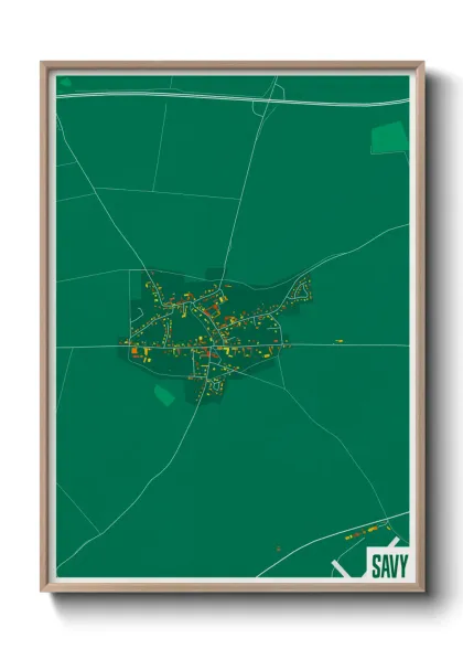 Une affiche de carte sur Savy