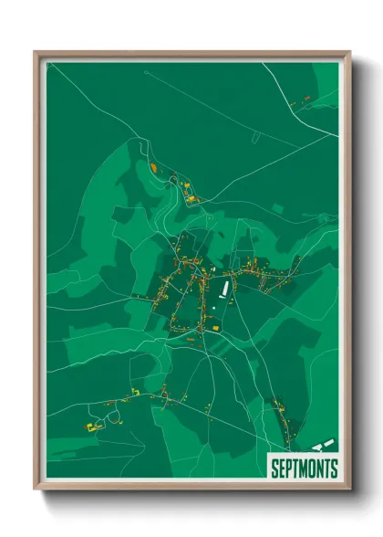Une affiche de carte sur Septmonts