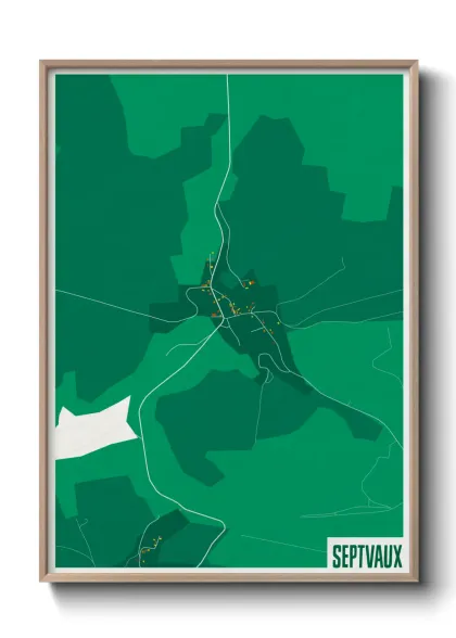 Une affiche de carte sur Septvaux