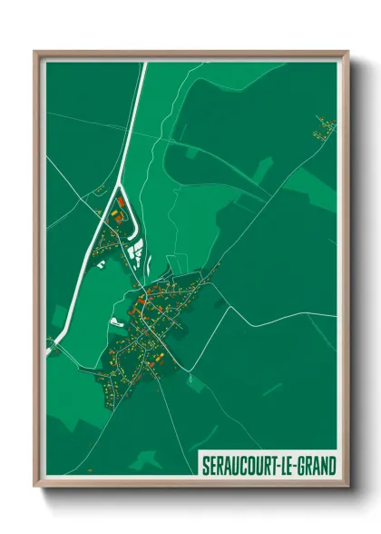 Une affiche de carte sur Seraucourt-le-Grand