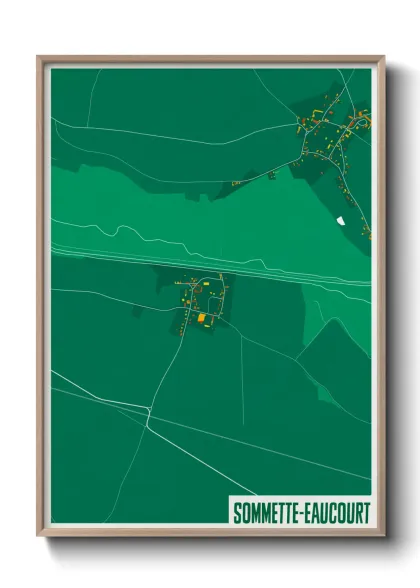 Une affiche de carte sur Sommette-Eaucourt