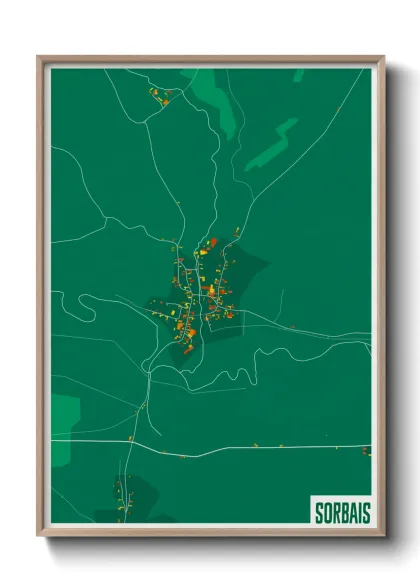Une affiche de carte sur Sorbais