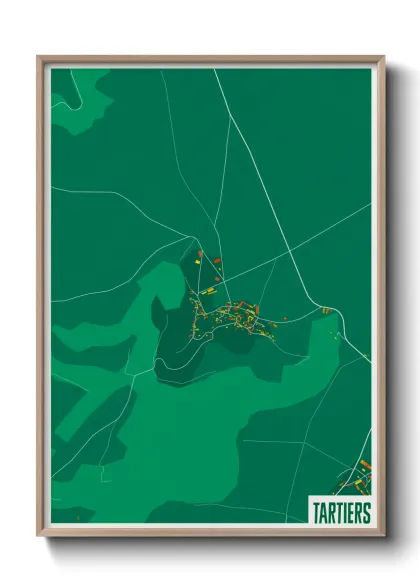 Une affiche de carte sur Tartiers