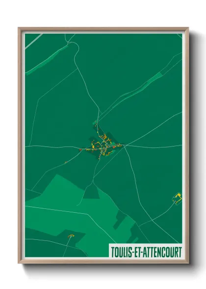 Une affiche de carte sur Toulis-et-Attencourt