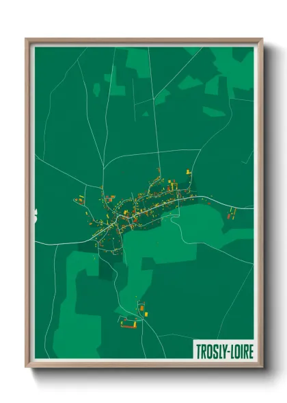 Une affiche de carte sur Trosly-Loire