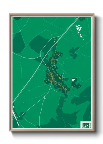 Une affiche de carte sur Urcel