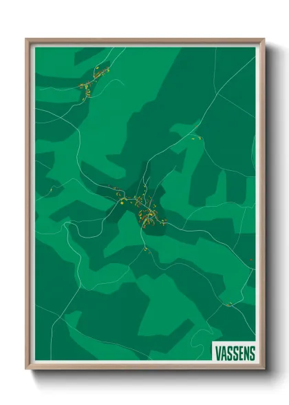 Une affiche de carte sur Vassens