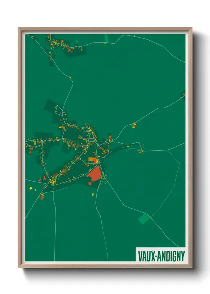 Une affiche de carte sur Vaux-Andigny