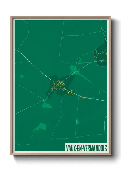 Une affiche de carte sur Vaux-en-Vermandois