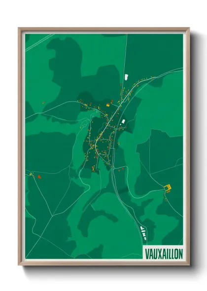 Une affiche de carte sur Vauxaillon