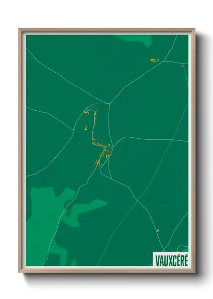 Une affiche de carte sur Vauxcéré